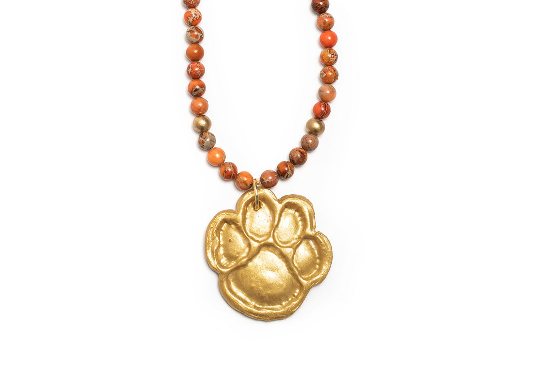 Orange Sea Sediment Jasper with Tiger Paw