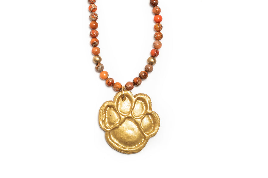Orange Sea Sediment Jasper with Tiger Paw