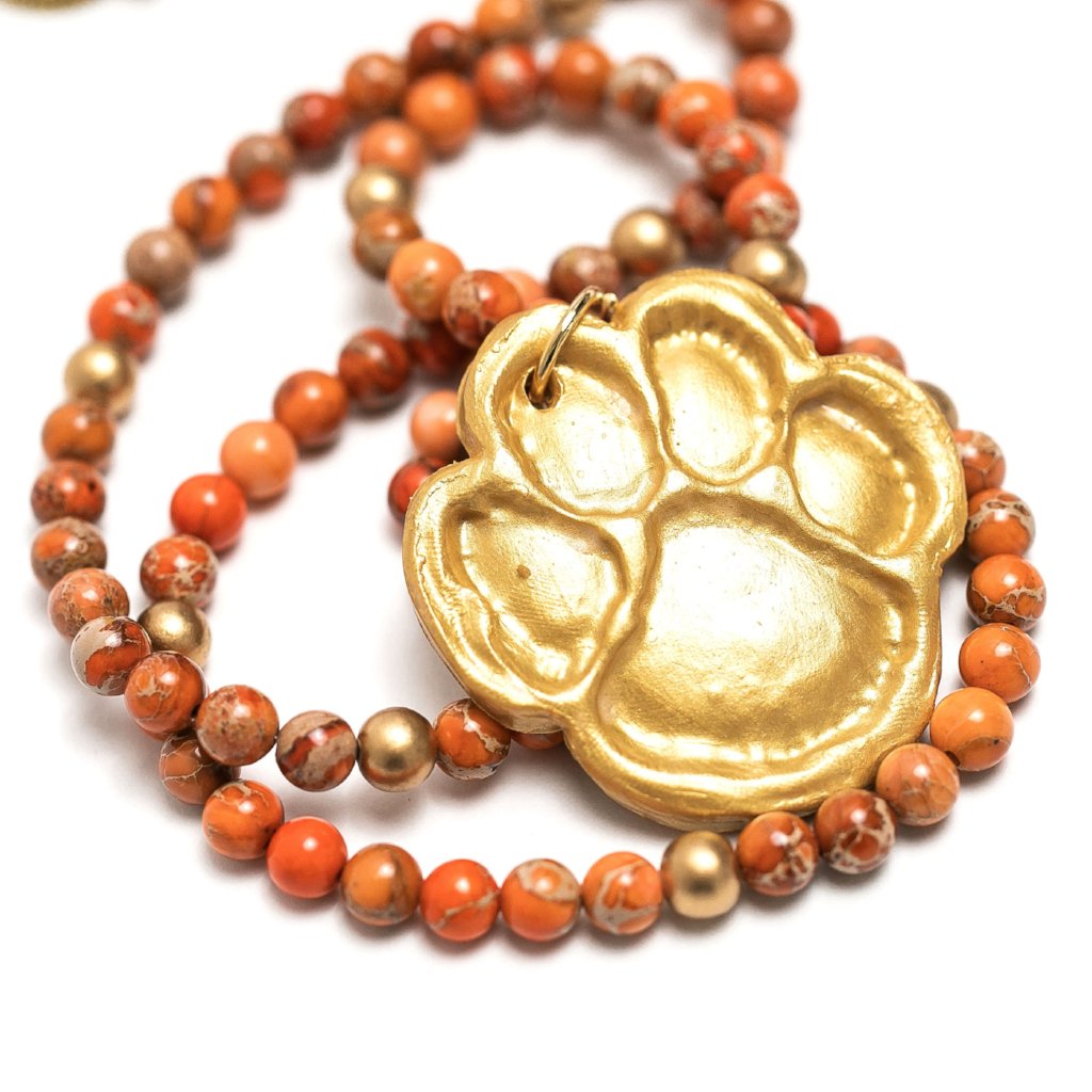 Orange Sea Sediment Jasper with Tiger Paw