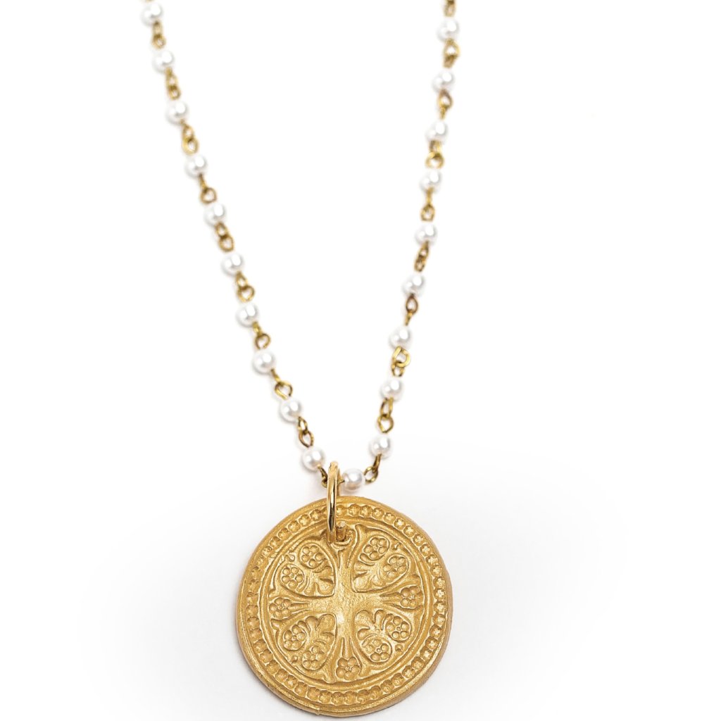 Pearl and Gold Chain with Truth Cross Necklace – Hidden Truth Jewelry