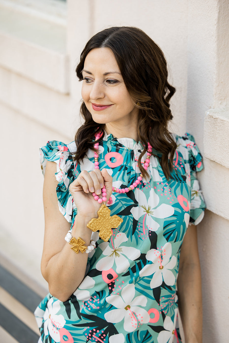 Bright Pink Jade with Lydia Cross