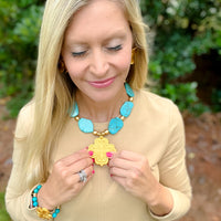 Turquoise Nuggets with Ruth Cross Necklace