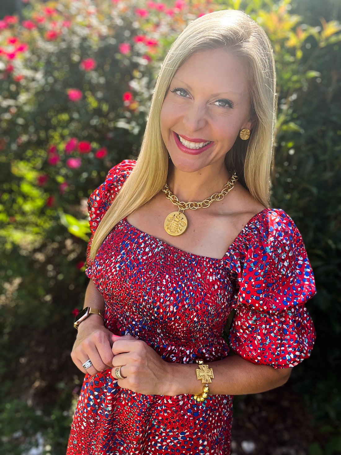 Gold Chain with Bee Medallion