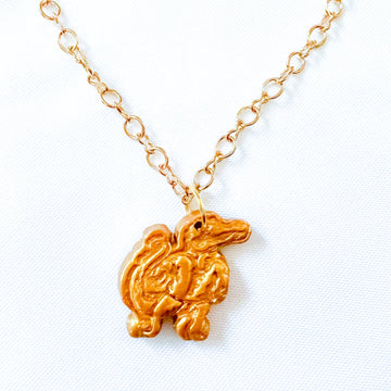 Gold Plated Figure 8 Chain with Gator Necklace