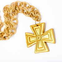 Brushed Gold Chain with Anna Cross