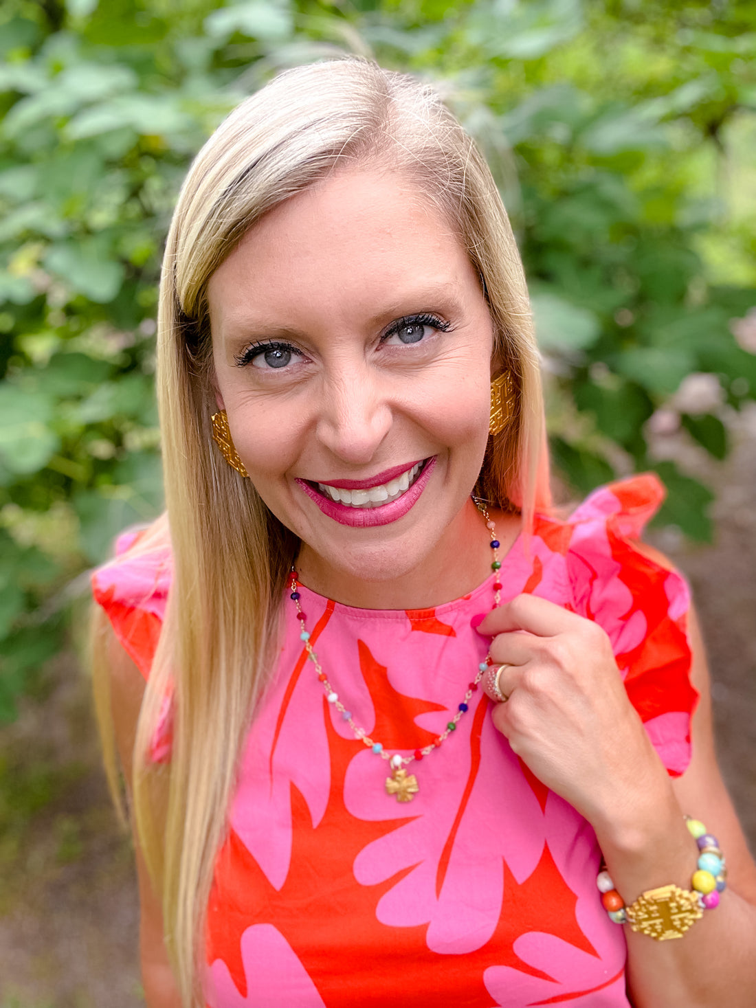 Multicolored and Gold Chain with Julia Cross