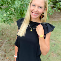 Garnet Double Strand with Gamecock Bracelet