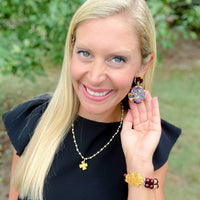 Garnet Double Strand with Gamecock Bracelet