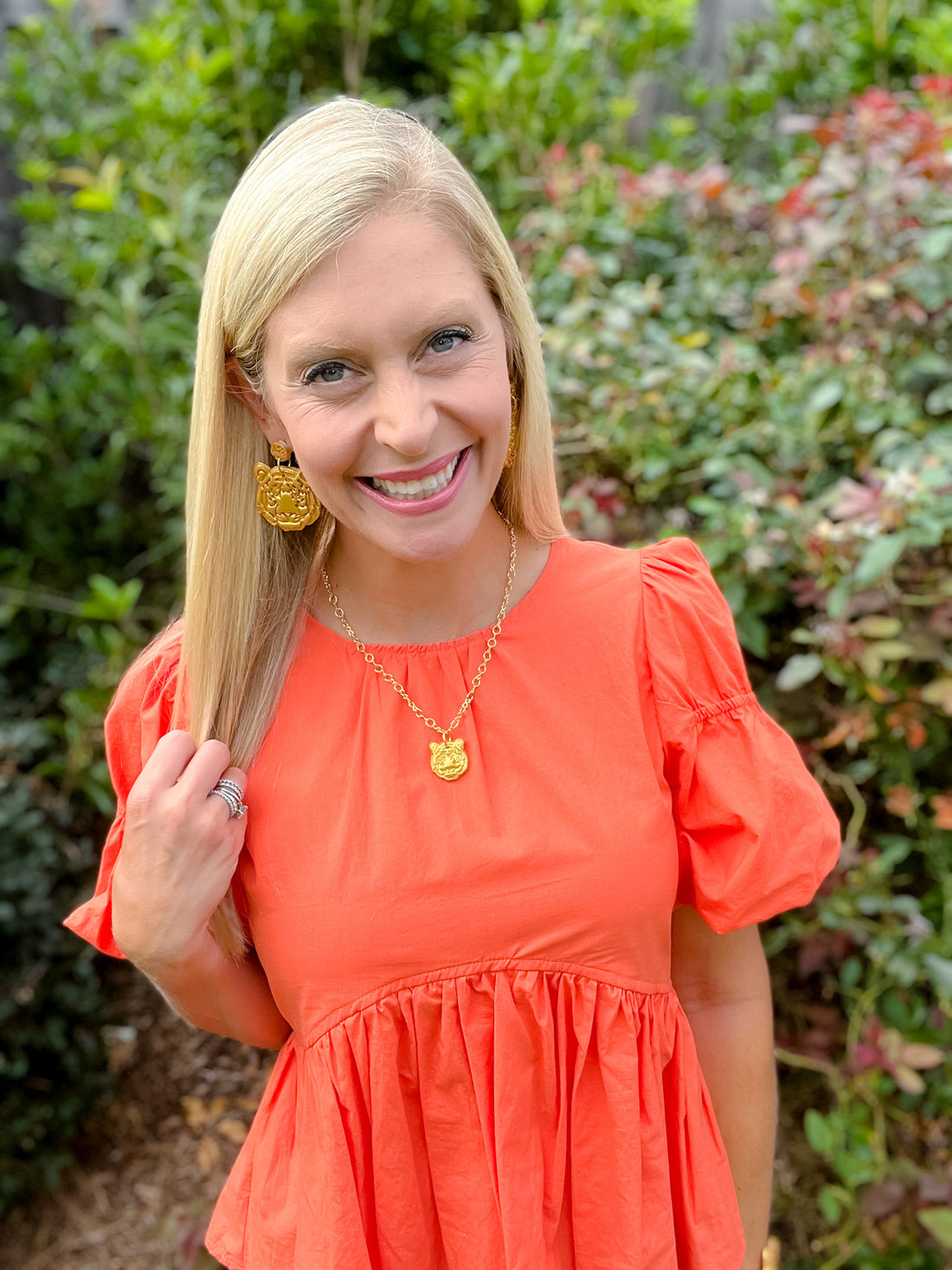 Gold Plated Figure 8 Chain with Tiger