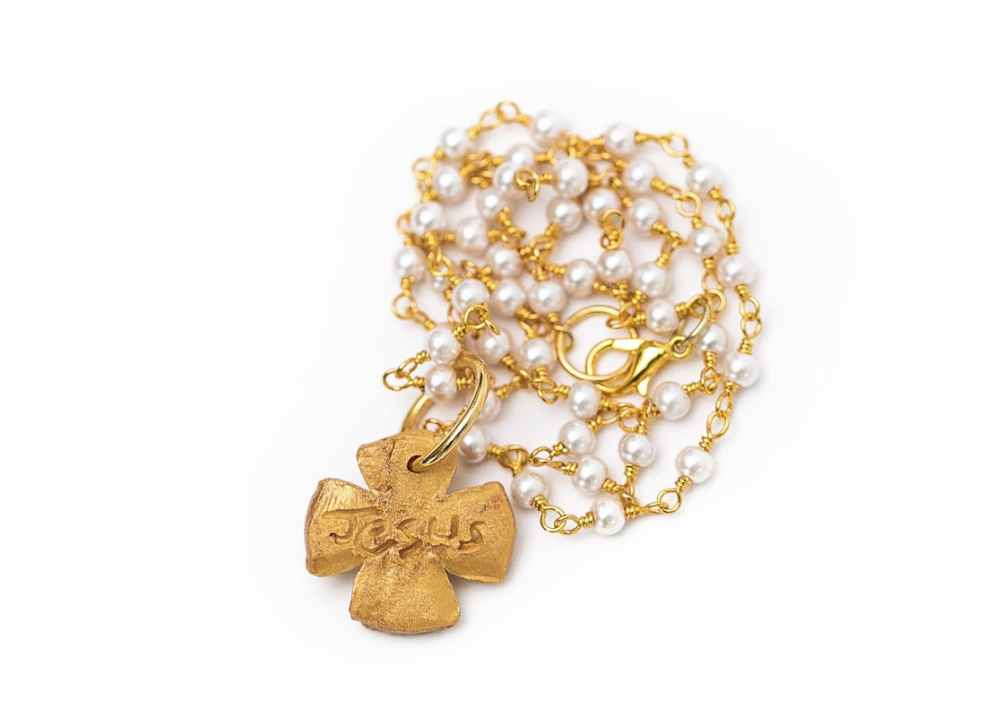 Hidden Truth Jewelry | Pearl Chain with Julia Blair Cross Necklace