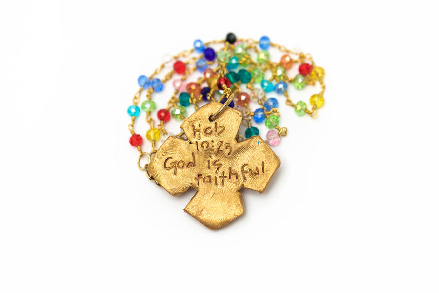 Multi-colored Crystals Chain with Emily Cross