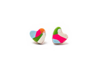 Confetti Heart Studs