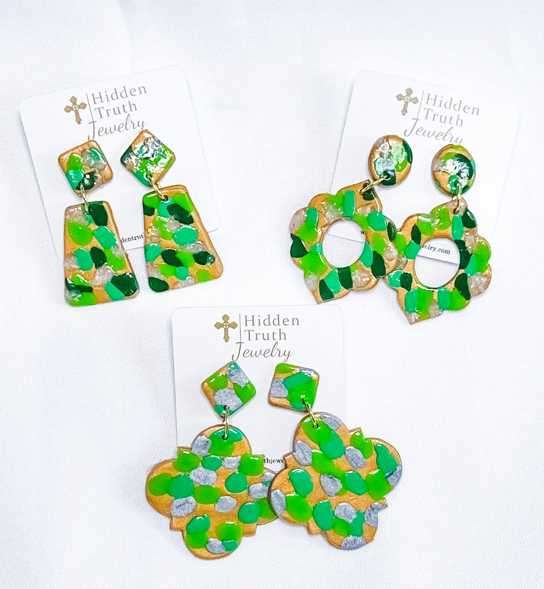 Green Multi Confetti Dangles