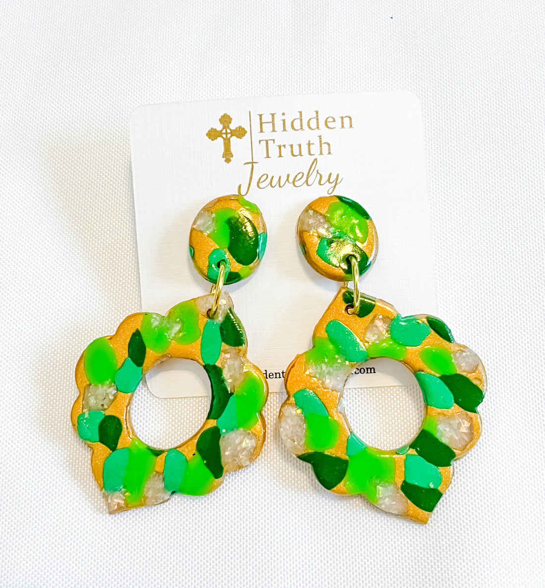 Green Multi Confetti Dangles