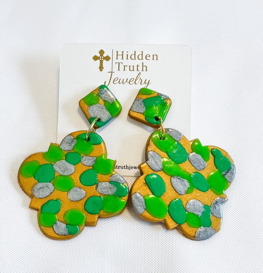 Green Multi Confetti Dangles