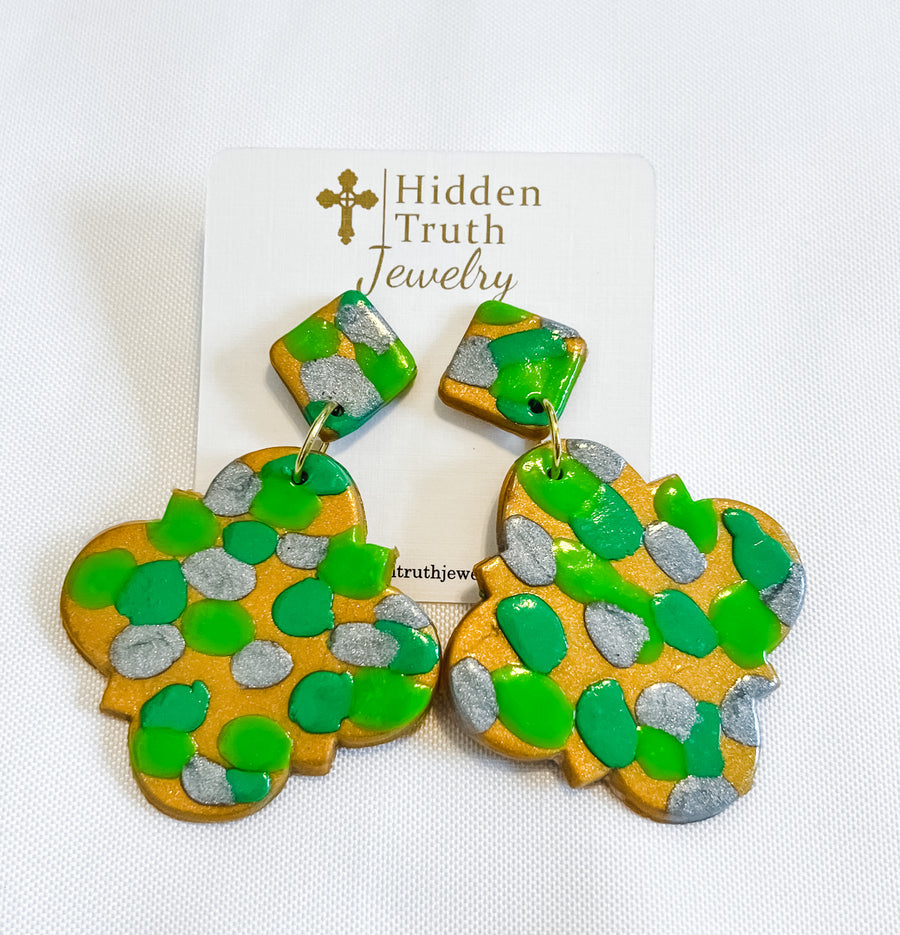 Green Multi Confetti Dangles