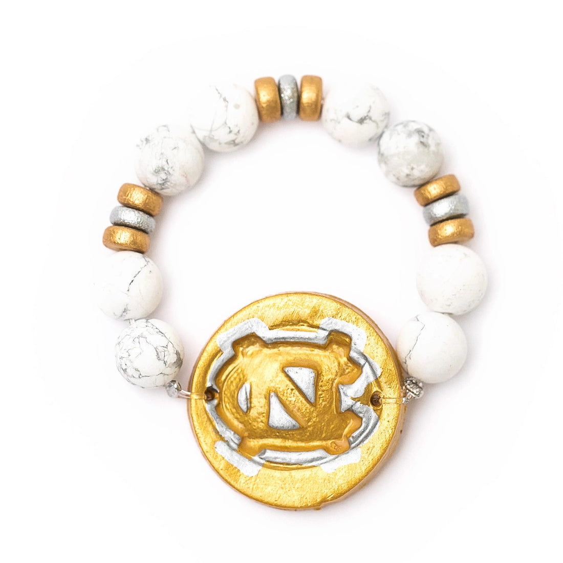 African White Turquoise with Gold/Silver NC Bracelet