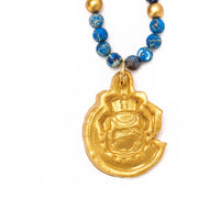 Blue Sea Jasper with SC Military Bulldog Necklace