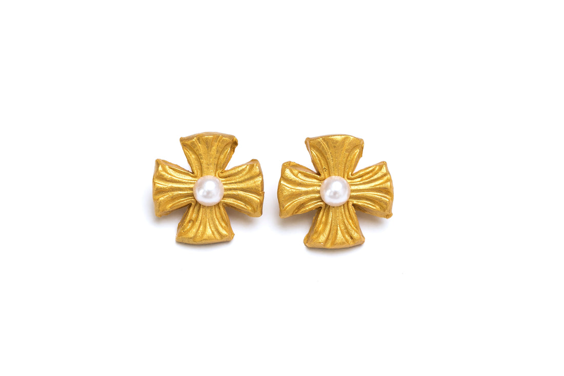 Julia with Pearl Stud Earrings
