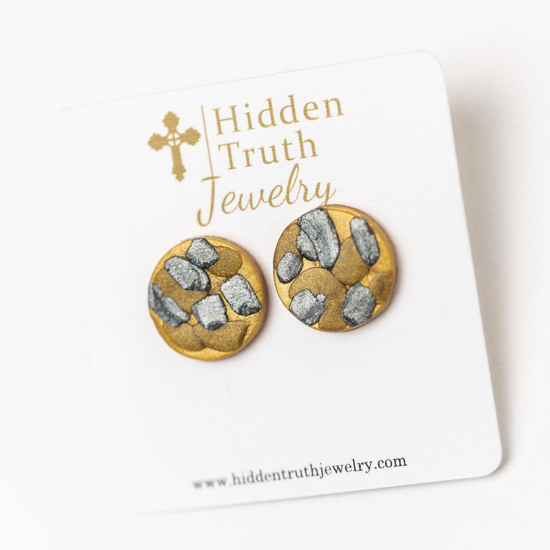 Gold, Silver & Bronze Stud Earrings