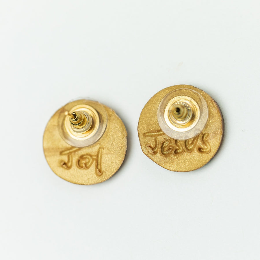 Gold, Silver & Bronze Stud Earrings