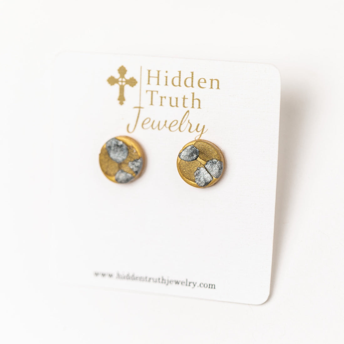 Gold, Silver & Bronze Stud Earrings
