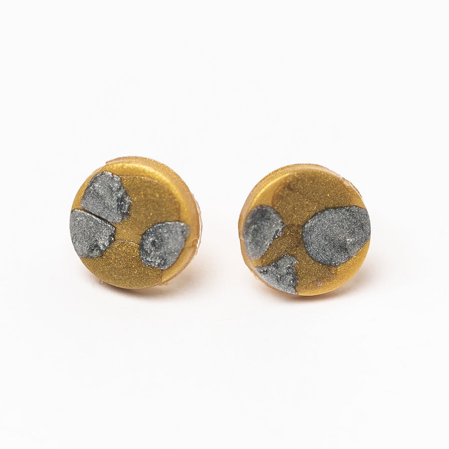 Gold, Silver & Bronze Stud Earrings