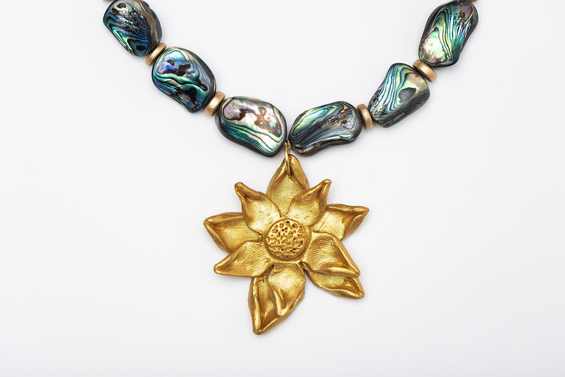 Abalone Shell with Double Stargazer Lily
