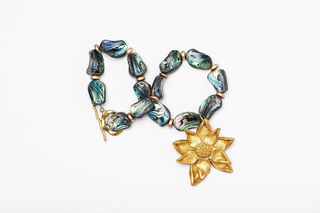 Abalone Shell with Double Stargazer Lily