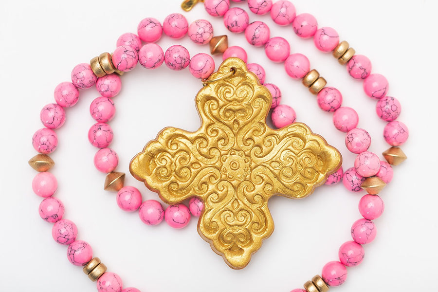 Bright Pink Jade with Lydia Cross