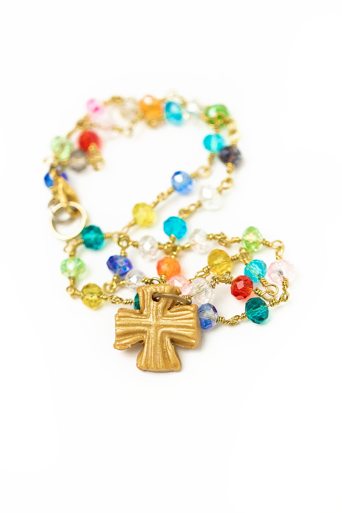 Multicolored and Gold Chain with Julia Cross