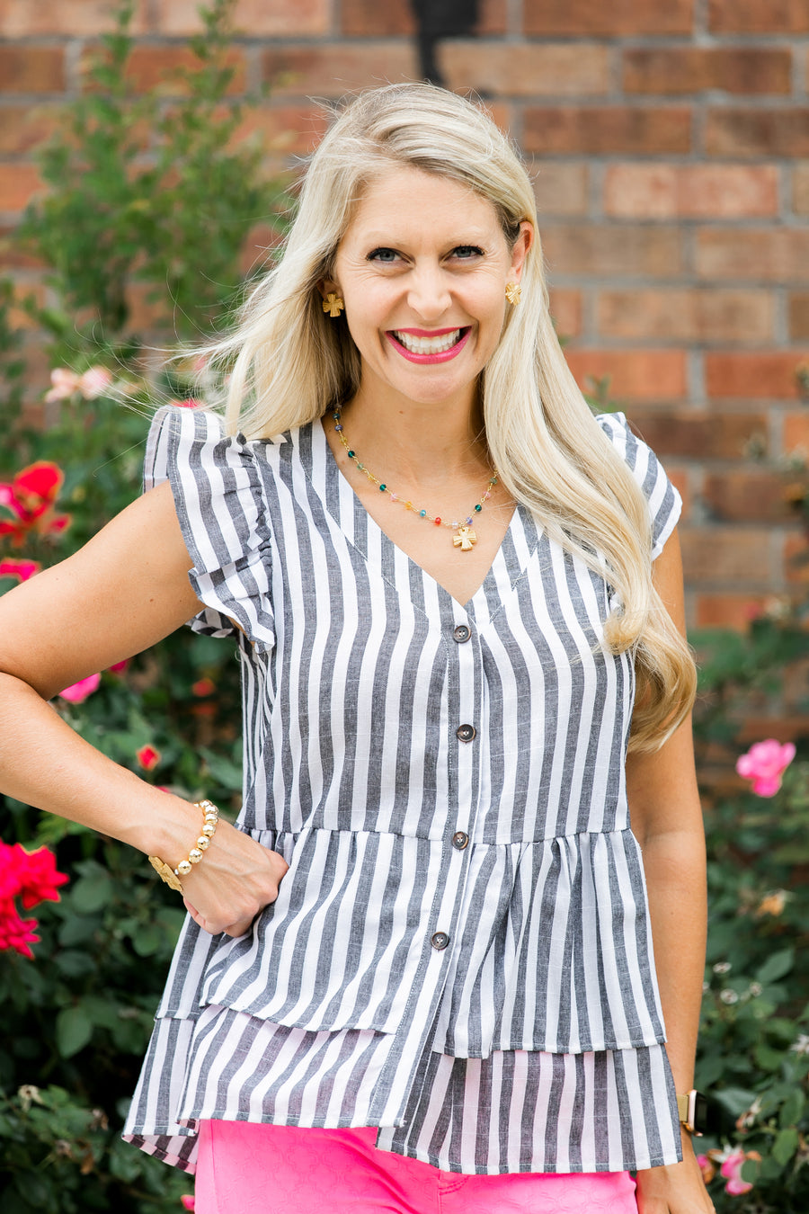 Multicolored and Gold Chain with Julia Cross