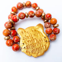 Orange Jasper Double Strand with Tiger Bracelet