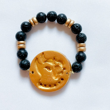 Black Lava with Terrier Bracelet