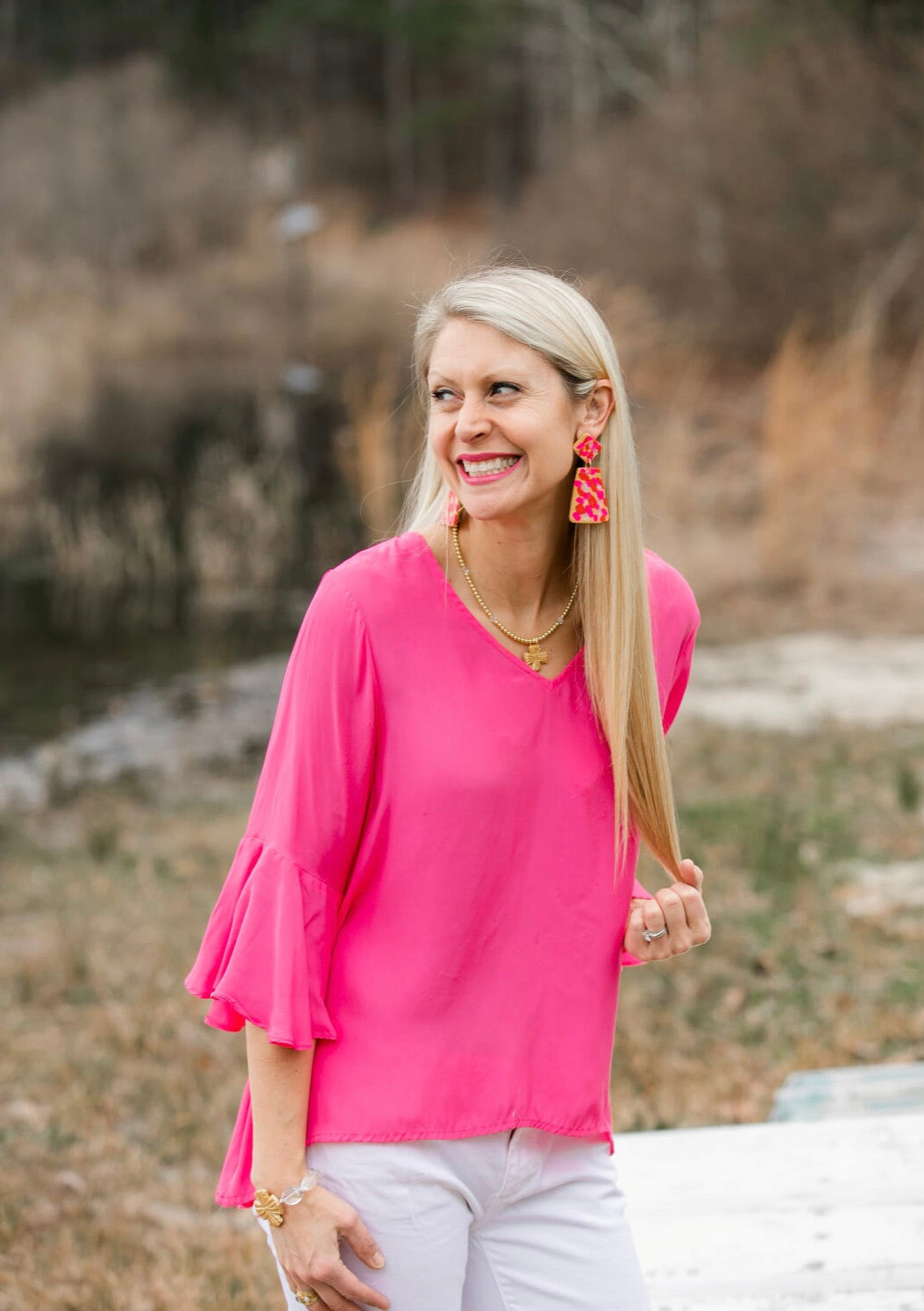 Pink, Red & Opal Confetti Dangles