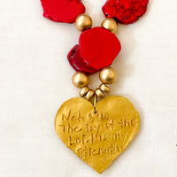 Red Turquoise Nuggets with Heart