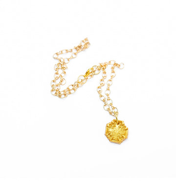 Gold Plated Figure 8 Chain with Tiny Jerusalem